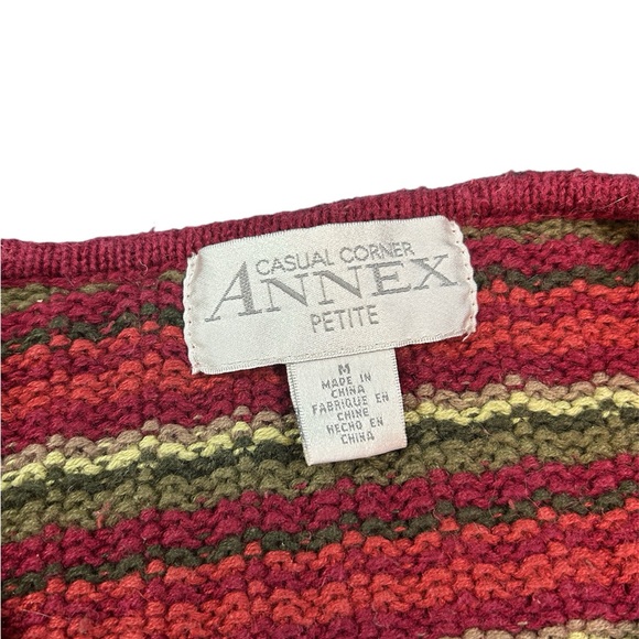 *SOLD* Casual Corner stripped zip up sweater - Picture 3 of 8